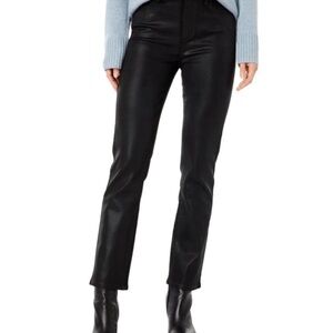 Paige Cindy High Waist Ankle Straight Leg Jeans Black Shadow Size 30